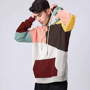 Nueva llegada de 100% algodón manga larga hombro pendiente cuello redondo impreso cómodo de talla grande Sudadera con capucha para hombre - Product Image 4