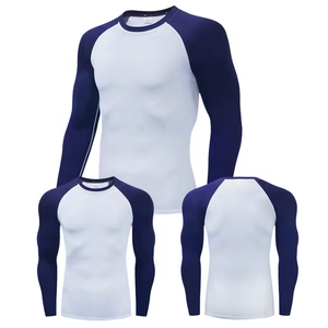 Men's Long Sleeve Rash Guard Quick Dry Gym Clothing with <b>Compression</b> <b>Shirts</b> Customizable Sportswear - Product Image 1