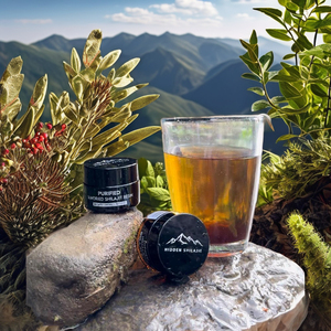 Organic Himalayan <b>Shilajit</b> <b>Resin</b> Lab Tested & Sun-Dried Gold Graded Oral Liquid in Bottle for Adults Direct From the Mountains - Product Image 4