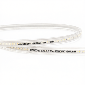 Tira LED 24 V - 128 LED/m - 5 m. 9,6 W/m 4000K IP67 1340Lm/W - Product Image 3