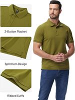 Camisa de Hombre Verde Oliva 100% Algodón con Logotipo en la Espalda, Impresión Digital, Manga Corta, Sólida, Casual, Tejida, Transpirable, Corte Regular