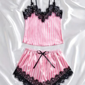 Ensemble de 2 chemises de nuit en dentelle pour femmes, vêtements de maison exquis, nouveaux pyjamas verts pour la nuit, robe de nuit transparente à fente, ensemble soutien-gorge et culotte à col en V - Product Image 1