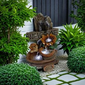 Gran oferta estatua de perro de resina con fuente de agua de carrito de jardín Artificial para decoraciones de casa, hotel o centro comercial - Product Image 1