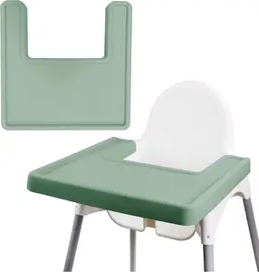 Chaise haute à couverture complète personnalisée en gros napperon en silicone imperméable et antidérapant pour l'alimentation de bébé napperon pour chaise haute napperon à plateau coloré