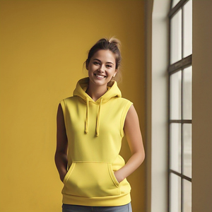 Sleeveless Hoodie Women Yoga Fitness Wear Running Hooded Tank Top Girls Gym Workout Pullover Hoodie - Product Image 6