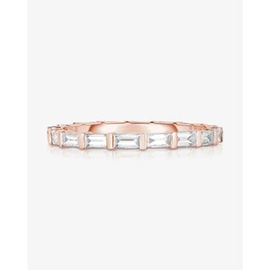 10K oro laboratorio cultivado diamante boda banda laboratorio diamante joyería Esmeralda corte diamante banda compromiso anillo eternidad Baguette banda - Product Image 4