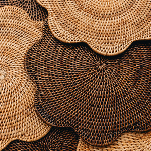 Rattan Scalloped <b>Placemat</b> Eco friendly products Made in Vietnam Table decoration <b>Woven</b> <b>Placemat</b> Wholesale Modern - Product Image 3
