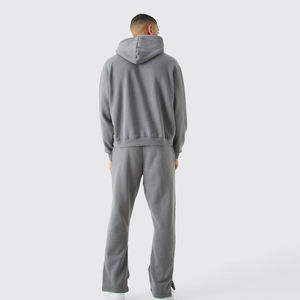 Conjunto de Sudadera con Capucha y Pantalones Jogger para Hombre, Estilo Casual, Lavado Ácido, con Estampado Puff, 100% Algodón, para Invierno - Product Image 2