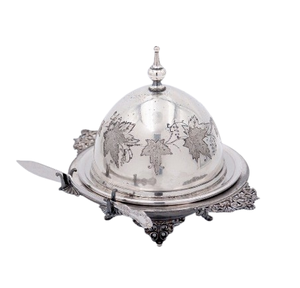 Plat métallique de couleur antique Style vintage plat à beurre en acier inoxydable Design personnalisé plat brillant pour table de cuisine - Product Image 2