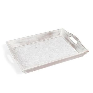 Plateaux décoratifs personnalisés en argent et poignées décoratives en métal de couleur dorée Plateau de service de qualité supérieure - Product Image 3