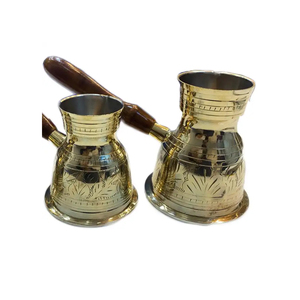 Latest Arrival Antique Polished Turkish Coffee Tea <b>Kettle</b> Brass Pot <b>Gold</b>-plated Lightweight High Quality Wholesale Manufacturer - Product Image 1