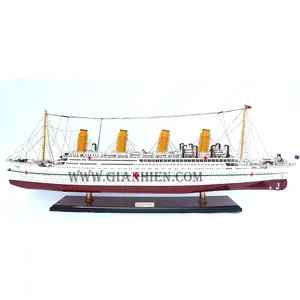 Gia Nhien Manufacturer Custom Design Low MOQ HMHS BRITANNIC WOODEN MODEL BOAT HIGH QUALITY Wooden Handicraft SHIP MODEL