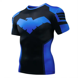 Chemises pour hommes, t-shirts de compression, vêtements de sport, rashguard de gym, hauts de sport pour l'entraînement de boxe, t-shirt 3D Nightwing pour hommes, course à pied, séchage rapide - Product Image 2