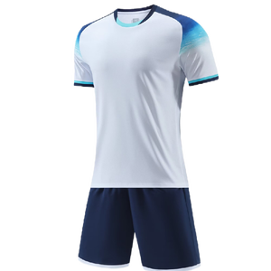 Nuevo uniforme de fútbol personalizado azul blanco-negro sublimación uniforme de fútbol personalizado completo uniforme de fútbol - Product Image 5