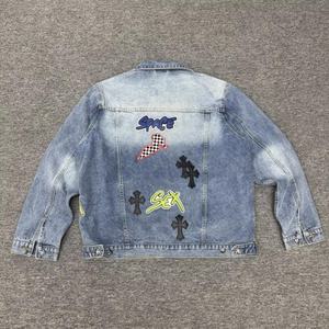 Chaqueta Vaquera Azul de Moda de Alta Calidad con Bordado, Estilo Retro Moderno, Corte Holgado, Ropa Superior Adecuada para el Invierno - Product Image 5