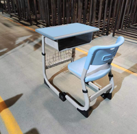Meubles de classe, ensemble de bureau et de chaise d'école en bois simple pour étudiant