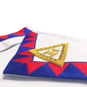 Collier de chaîne d'arc royal de franc-maçon fait à la main brodé Patch ruban de tissu en cuir fondation en gros couture maçonnique - Product Image 3