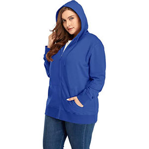 Sweat à capuche court avec fermeture éclair brodé personnalisé pour femmes Pull-over d'entraînement doux Gym Sweat à capuche pour l'hiver - Product Image 5