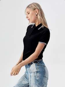 T-shirt en denim imprimé écologique personnalisé 3D USA coupe ajustée compressé chevrons tissé velours laine broderie à la machine pour l'été - Product Image 6