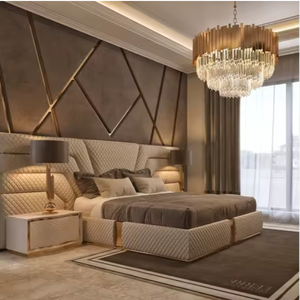 Luxury Modern Geometric Crystal Chandelier Pendant <b>Light</b> Adjustable Height Eye-Caring <b>LED</b> Gold Finish for Bedroom Living Hotel - Product Image 1