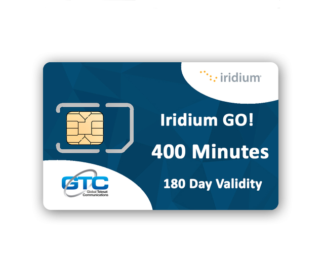 Iridium GO! Global Mobile Phone SIM Card with 400 Prepaid Airtime Minutes Satellite Phone