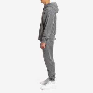 Conjunto de Chándal de Algodón 100% de Alta Calidad al por Mayor con Cordón, Lavado Ácido, Estilo Urbano, Transpirable, de Peso Pesado, para Invierno, Personalizado, Ecológico - Product Image 3