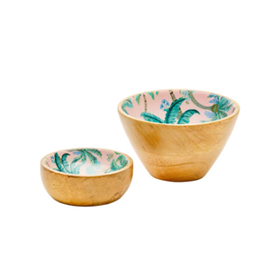 ชามสลัดไม้ธรรมชาติพิมพ์ลายสีสันสดใสสไตล์วินเทจชามไม้สำหรับเสิร์ฟเครื่องครัวขายส่งจากเวียดนาม - Product Image 2