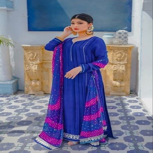 นักออกแบบปาร์ตี้หนักสวมชุด anarkali ชุดเดรสสําเร็จรูปสวมใส่แบบดั้งเดิมของอินเดีย - Product Image 2