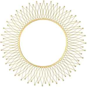 Espejo de pared de hierro redondo de lujo para la decoración de la sala de estar - Product Image 2