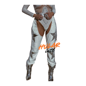 Lujo personalizado estrellas cuero occidental motocicleta Chaps equitación carreras completo Chaps pantalones personalizados - Product Image 1