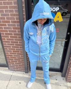 Jersey de algodón 2023 ecológico para hombre, conjunto de trajes para correr, transpirable, a prueba de viento, con cremallera, de talla grande, informal, para deporte de invierno, 100% - Product Image 6