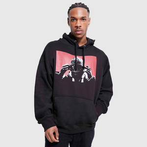 Sweat à capuche personnalisé pour homme, 450 g/m², en molleton épais, délavé à l'acide, imprimé effet vieilli, écologique, 100 % coton, sans cordon, avec poche, coupe oversize - Product Image 1