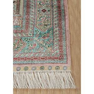 Tapis en soie imprimé floral moderne Gulmarg Pae-4710, tapis noué à la main de forme rectangulaire en viscose, nylon et polyester - Product Image 4