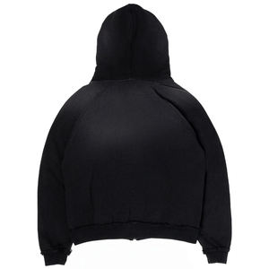 High Quality 100% Thick Cotton Fleece 22oz Thermal <b>Hoodie</b> Custom Street Wear Raglan Cut Zip up Sun Faded Hoodies - Product Image 4