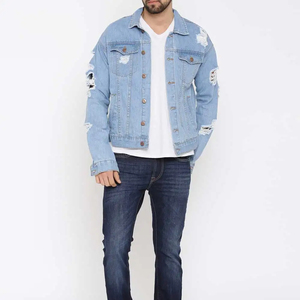 เสื้อแจ็กเก็ตยีนส์สำหรับผู้ชายเสื้อแจ็กเก็ตยีนส์สำหรับซักกรดแพ็กแบบกำหนดเอง - Product Image 1