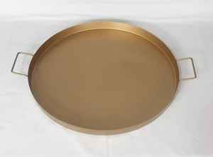 Handmade <b>Black</b> Powder Coated round Metal <b>Serving</b> <b>Tray</b> with Handle Eco-Friendly Decorative Feature - Product Image 2