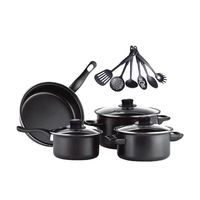 Batterie de cuisine antiadhésive 13 pièces noire en fonte, casseroles et poêles, ensemble de cuisson très vendu