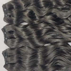 EXTENSIONES DE CABELLO ONDULADO NATURAL INDIO CON CUTÍCULAS ALINEADAS MEJORES EXTENSIONES DE CABELLO DEL TEMPLO INDIO DE CALIDAD SUPERIOR MEJOR - Product Image 1