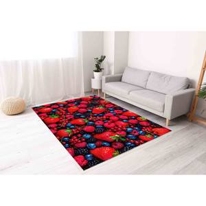 Tapis imprimé fruits de la forêt - Framboise, Cuisine, Moderne, Cadeau, Décoratif, Populaire, Coloré, Rouge, Tapis doux non tissé - Product Image 1