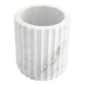 Jarrón cilíndrico de mármol blanco Natural hecho a mano decorativo, jarrones cilíndricos de mármol, florero de mármol - Product Image 2