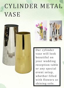 Gran forma personalizada de metal dorado para decoración del hogar, florero de metal, mesa auxiliar para el hogar, florero decorativo - Product Image 5