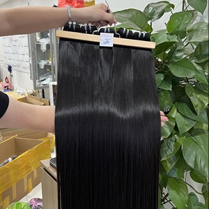 ผมต่อแบบเวอร์จินแท้จากผู้บริจาคคนเดียว สีดำธรรมชาติ เกรดเรมี่ แบบตรง ไม่ผ่านการดัดแปลง  ถักสองชั้น น้ำหนัก 100 กรัม สำหรับขายส่ง - Product Image 6