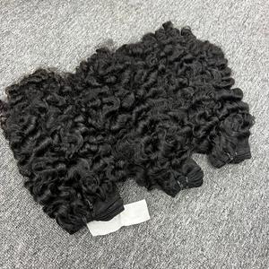 Extensiones de cabello humano crudo rizado birmano al por mayor en trama de fuente de alta calidad - Product Image 5