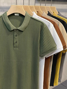 Camisa de Manga Corta para Hombre de Alta Calidad, Color Beige, Secado Rápido, Decoración con Botones, Algodón Transpirable, Estilo Casual - Product Image 2