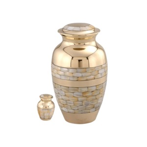 Handmade Metal & Mother Pearl American Style Funeral Cremation Urns High Quality <b>Keepsake</b> Customizable Size Wholesale - Product Image 1