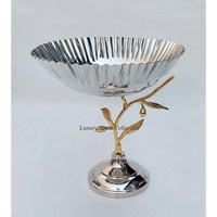 Venta caliente Oud Burner Wax Candle Stick Warmer Gold Finished Round Burner con soporte atractivo Incienso Bakhoor Burner & Holder