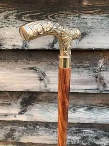NEW SOLID ANTIQUE SOLID BRASS HANDLE WOODEN WALKING <b>STICK</b> CANE <b>VINTAGE</b> DESIGNER - Product Image 2
