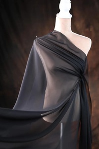 Tissu en mousseline de soie léger de qualité supérieure au mètre, finition mate douce, idéal pour la confection de robes de mariée, la décoration, les robes, l'habillement de voitures et de sacs, pour filles. - Product Image 2