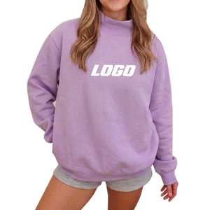 Suéter Personalizado con Logotipo para Mujer, Cuello Alto, Manga Larga, Hombros Caídos, Estilo Oversize, Felpa, Otoño-Invierno, Ecológico - Product Image 1