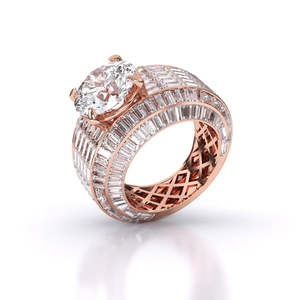 Bague solitaire en diamant rond éternel de 6,02 carats, couleur F, clarté VS, diamant cultivé en laboratoire, en or 14 carats, cadeau d'anniversaire de mariage - Product Image 5